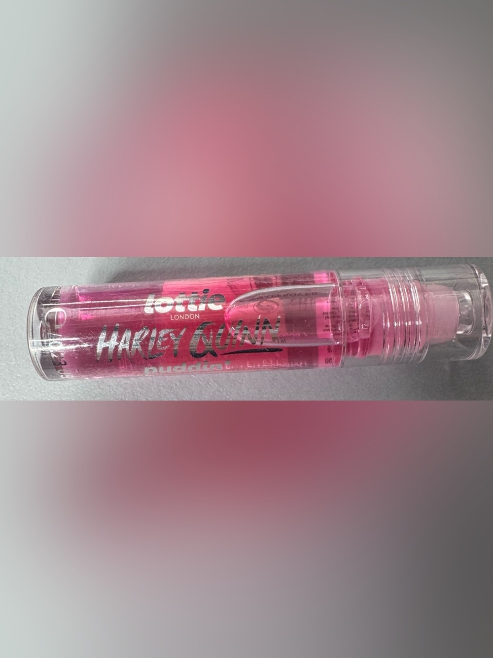 Lottie London Harley Quinn Pink Lip Gloss sheer pink clear